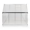 6x8 FT Polycarbonate Greenhouse, Outdoor Walk-in Green House with Vent Window, Hinged Door, Rain Gutter